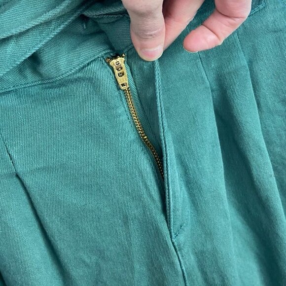 Sezane High Rise Paperbag Waist Pants Size 38 French‎ US Size 6 Jade Green Boho - Picture 11 of 16